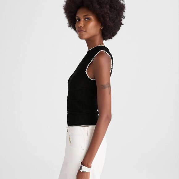 Madewell Mixed-Stitch Sleeveless Sweater Size Medium - Picture 4 of 10